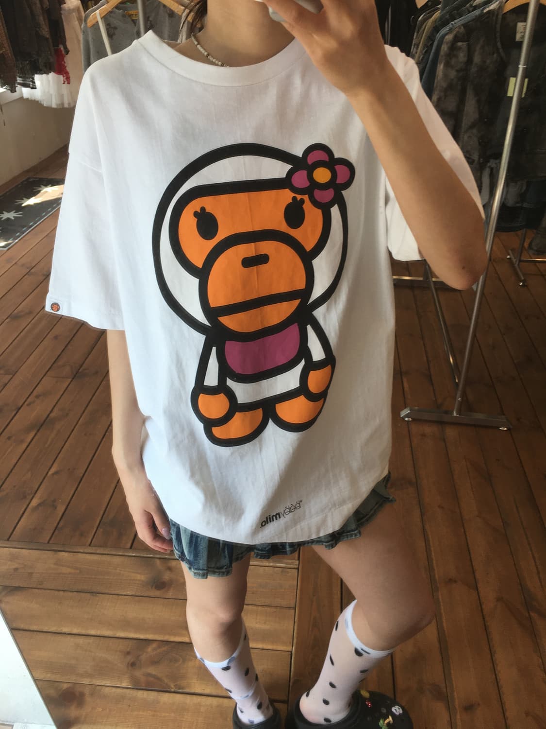 베이프 화이트 베이비리사 티셔츠 상품이미지6