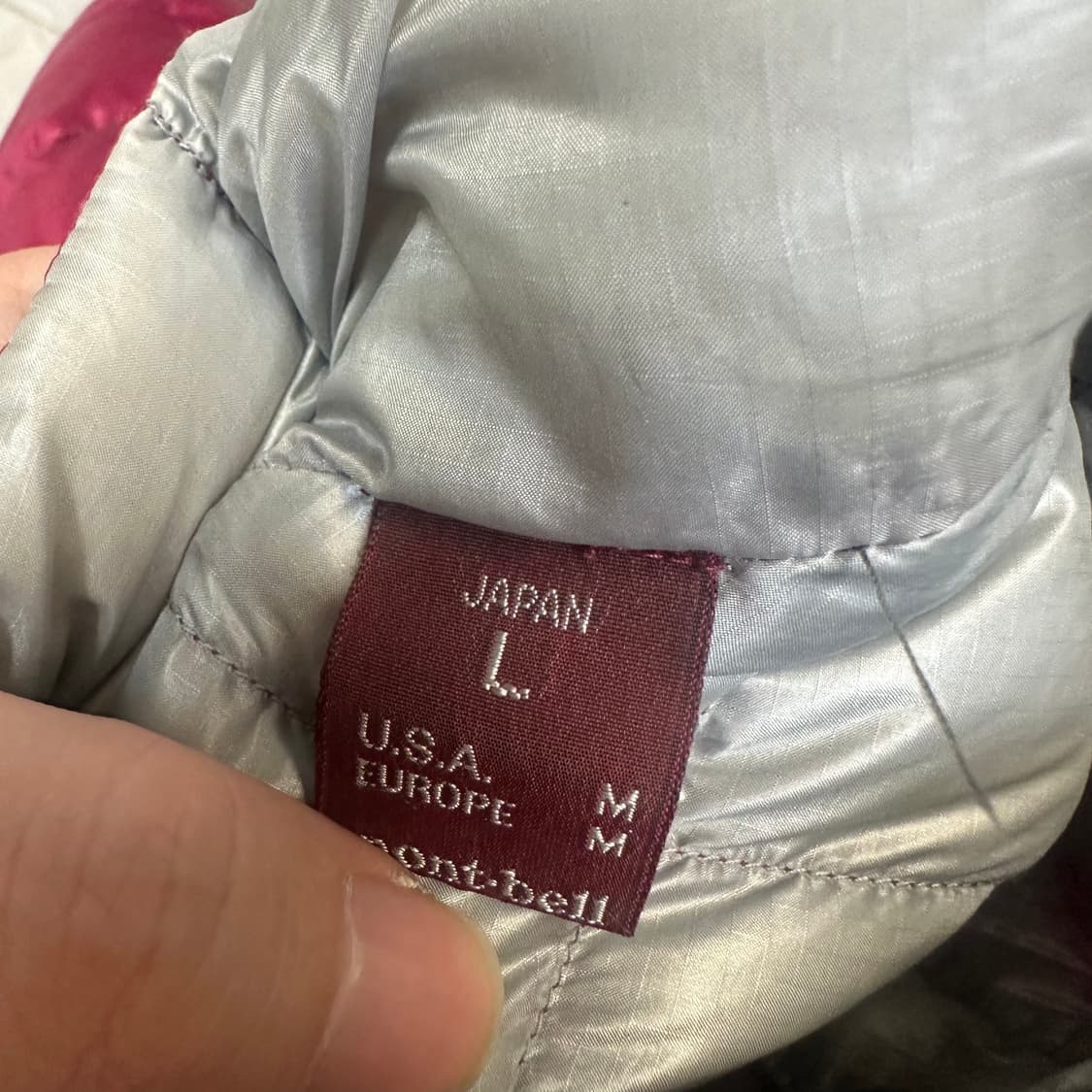 몽벨 일본판 퍼텍스 퀀텀 800 핑크슈페리어경량패딩 L 상품이미지3