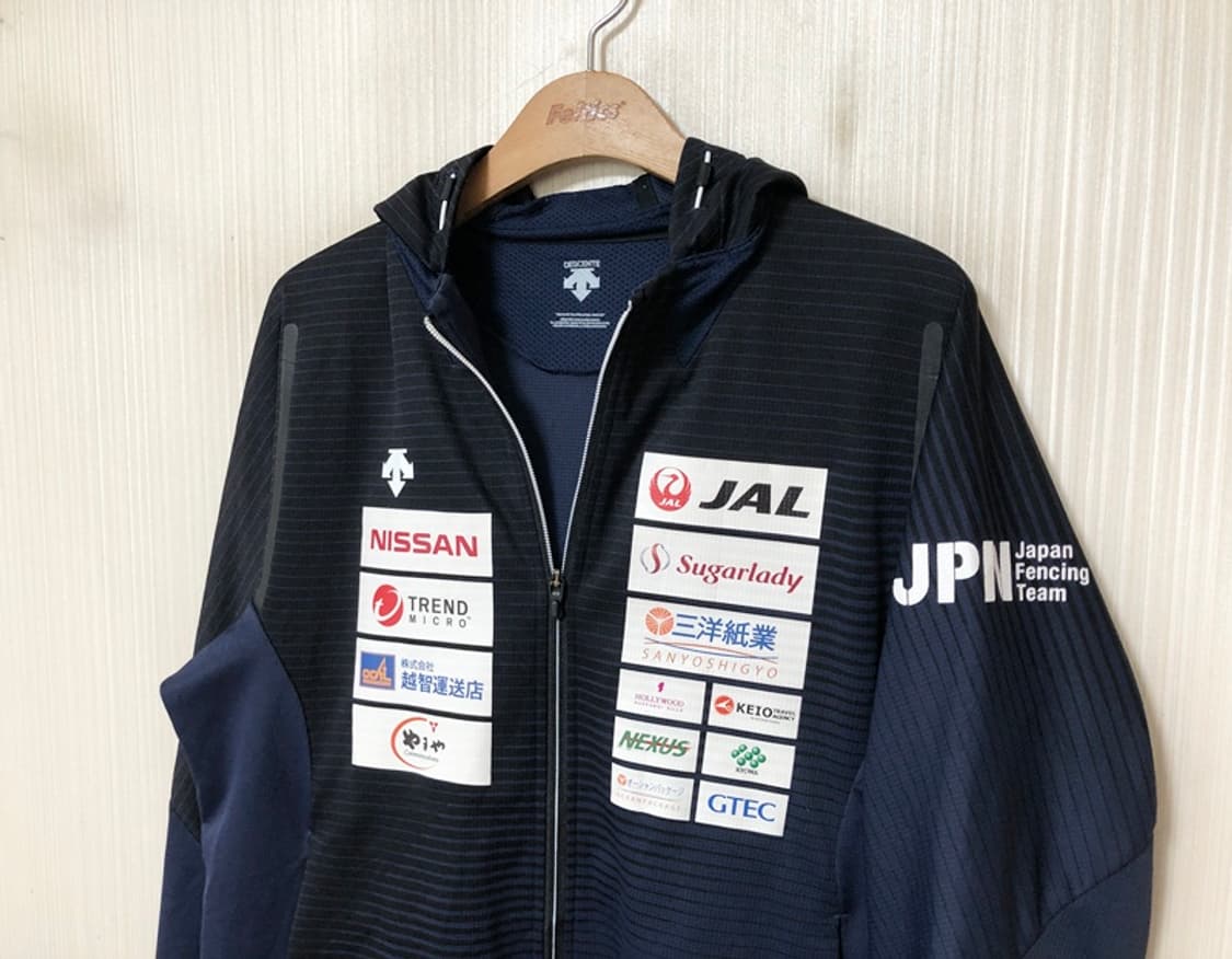 데상트 일본 펜싱국가대표팀 지급용 후드집업자켓 XO(XXL) 상품이미지6