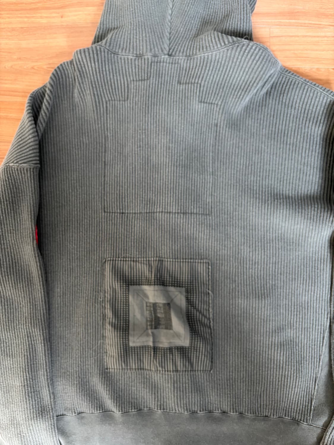 [XL] 카브엠트 오버다이 와이드 립 컷 집 후드 차콜  상품이미지7