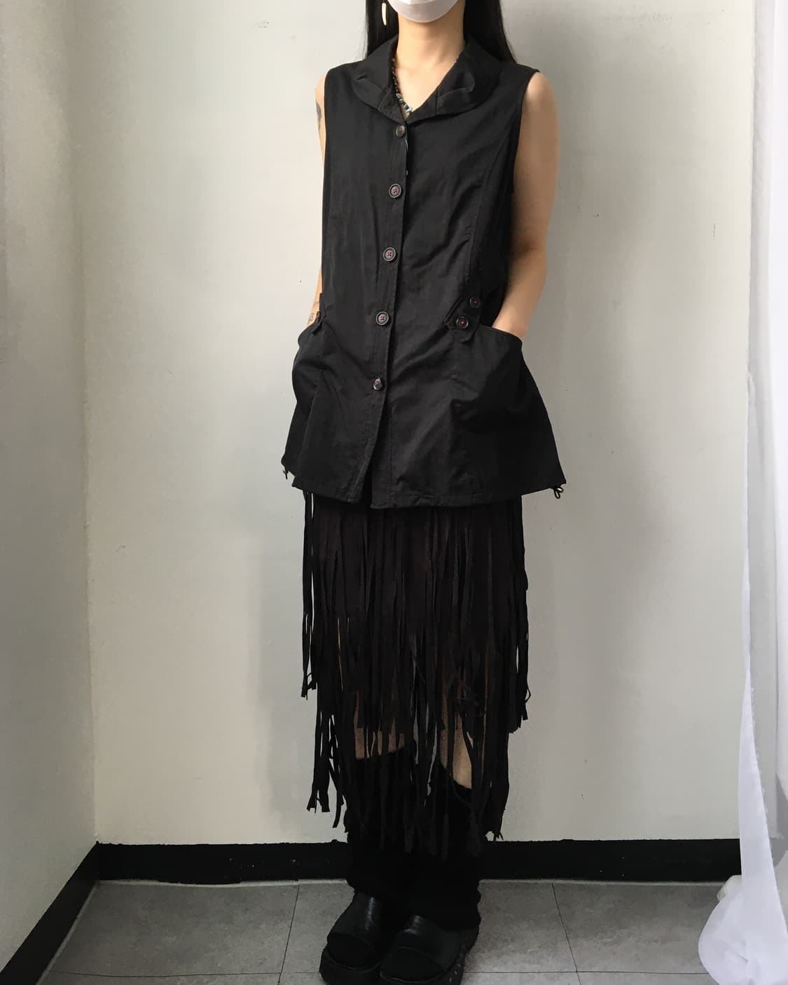 Button point vest onepiece 상품이미지8