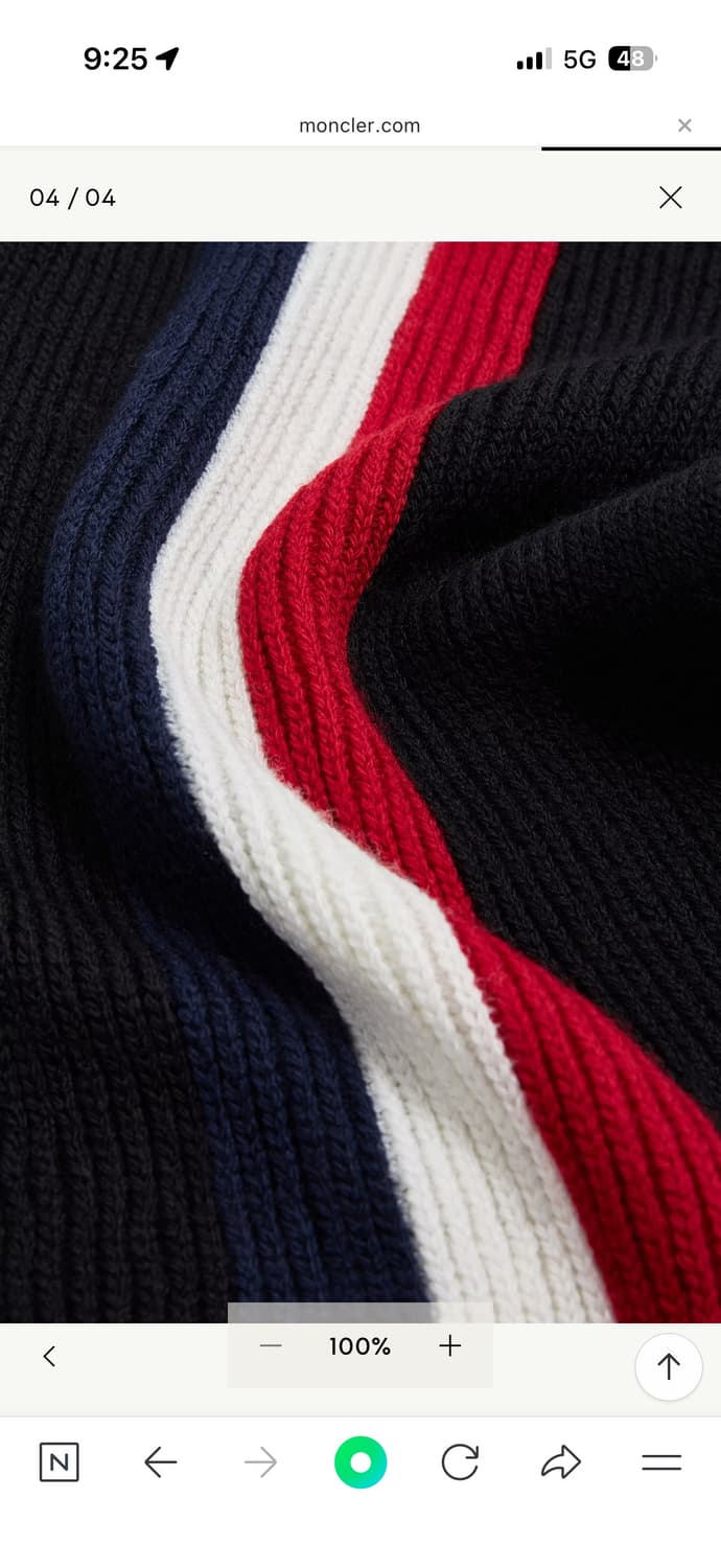 25FW몽클레어 트리 컬러 울 머플러 블랙 미개봉 상품이미지2