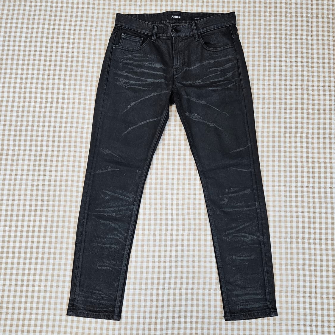 앤듀 스키니핏 워싱 청바지 난자32 상품이미지1
