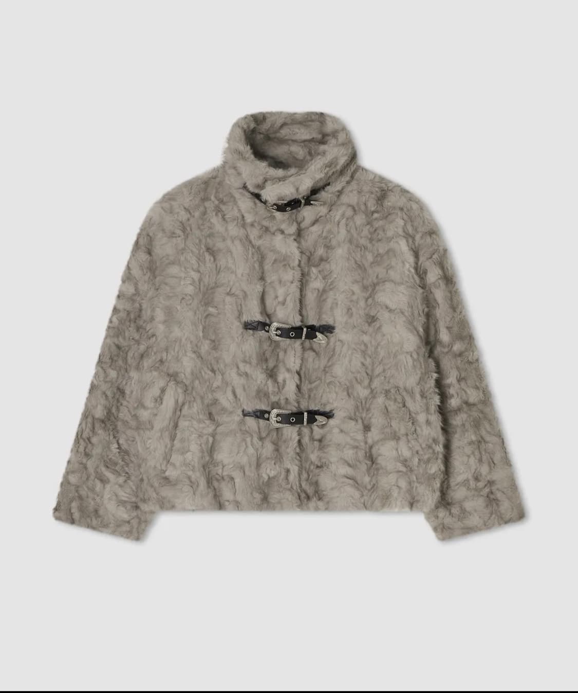 에트오소메 웨스턴 벨트 믹스 퍼 자켓 상품이미지1