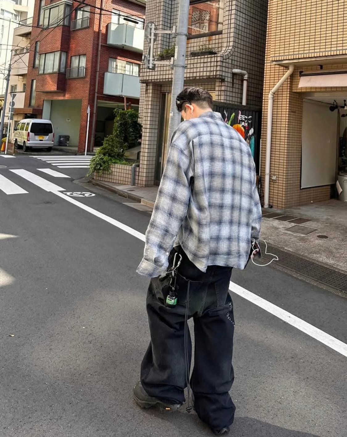 (급처) 논노드 플렉서블 스트링 체크셔츠 재패니즈 린넨 블루  2 상품이미지1