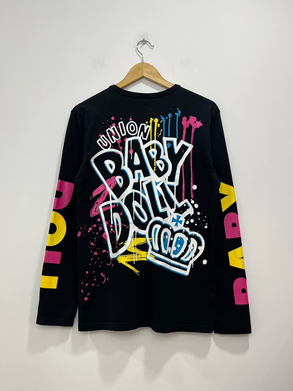y2k baby doll 패인팅 왕관 로고 프린칭 롱슬리브 티셔츠 상품이미지5