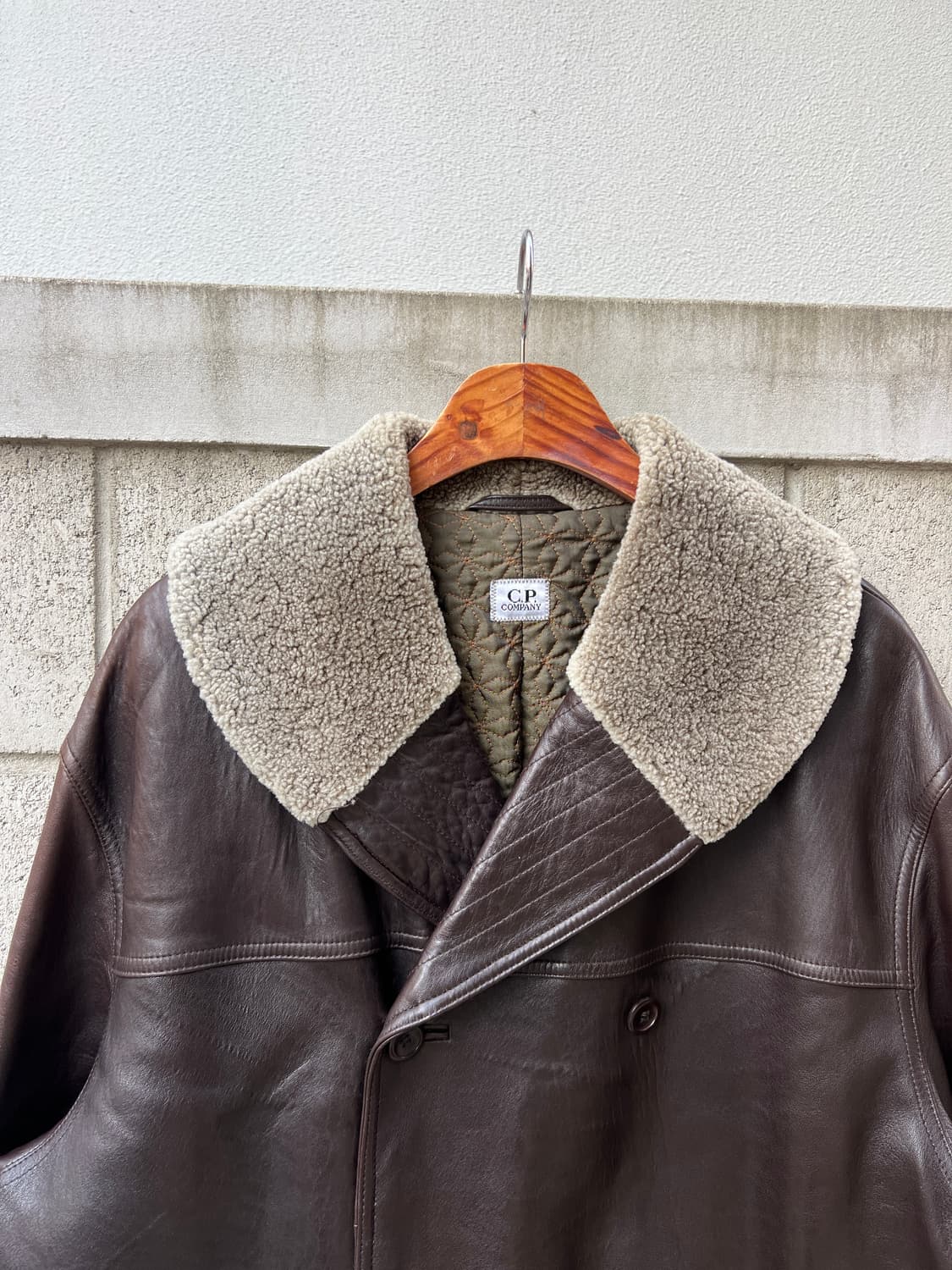 00s C.P.COMPANY SHEEPSKIN 씨피컴퍼니가죽코트자켓 상품이미지7