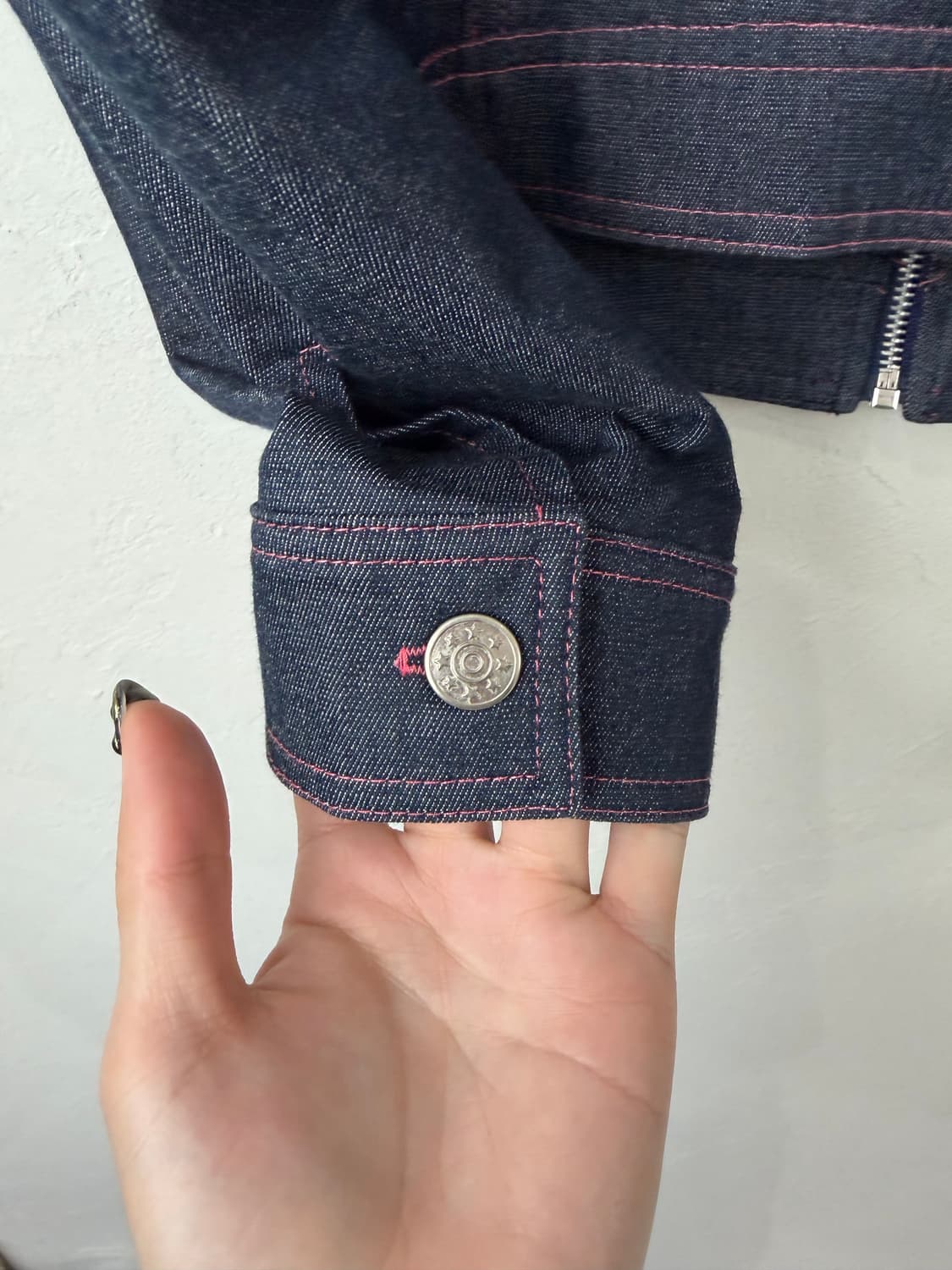 90s 모르간 핑크 스터드 데님 자켓 상품이미지5