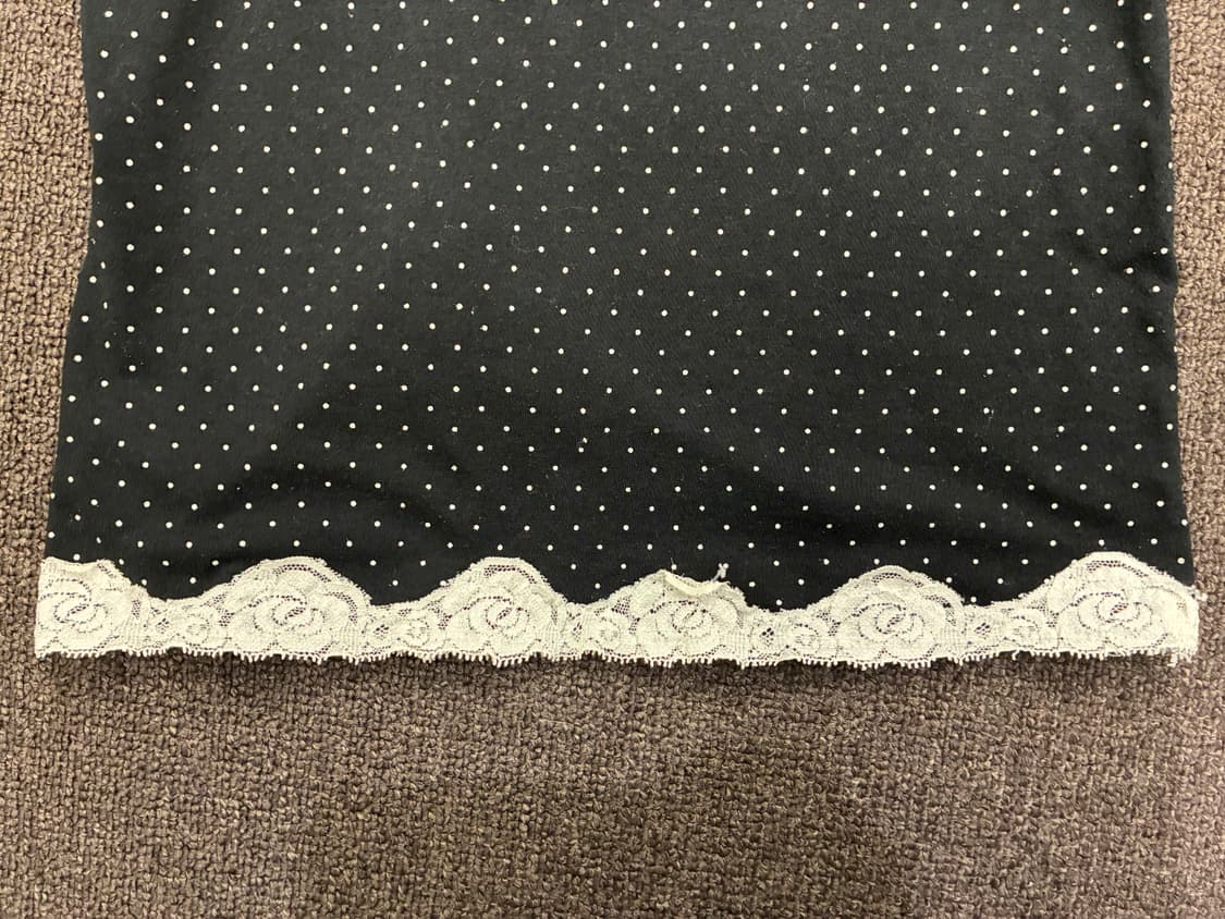 OS)Japanese vintage 여성 레이스 디테일 도트무늬 나시 상품이미지3