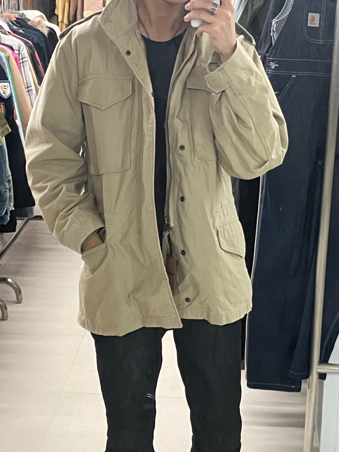 알파인더스트리 베이지 코튼 필드자켓 M 상품이미지8