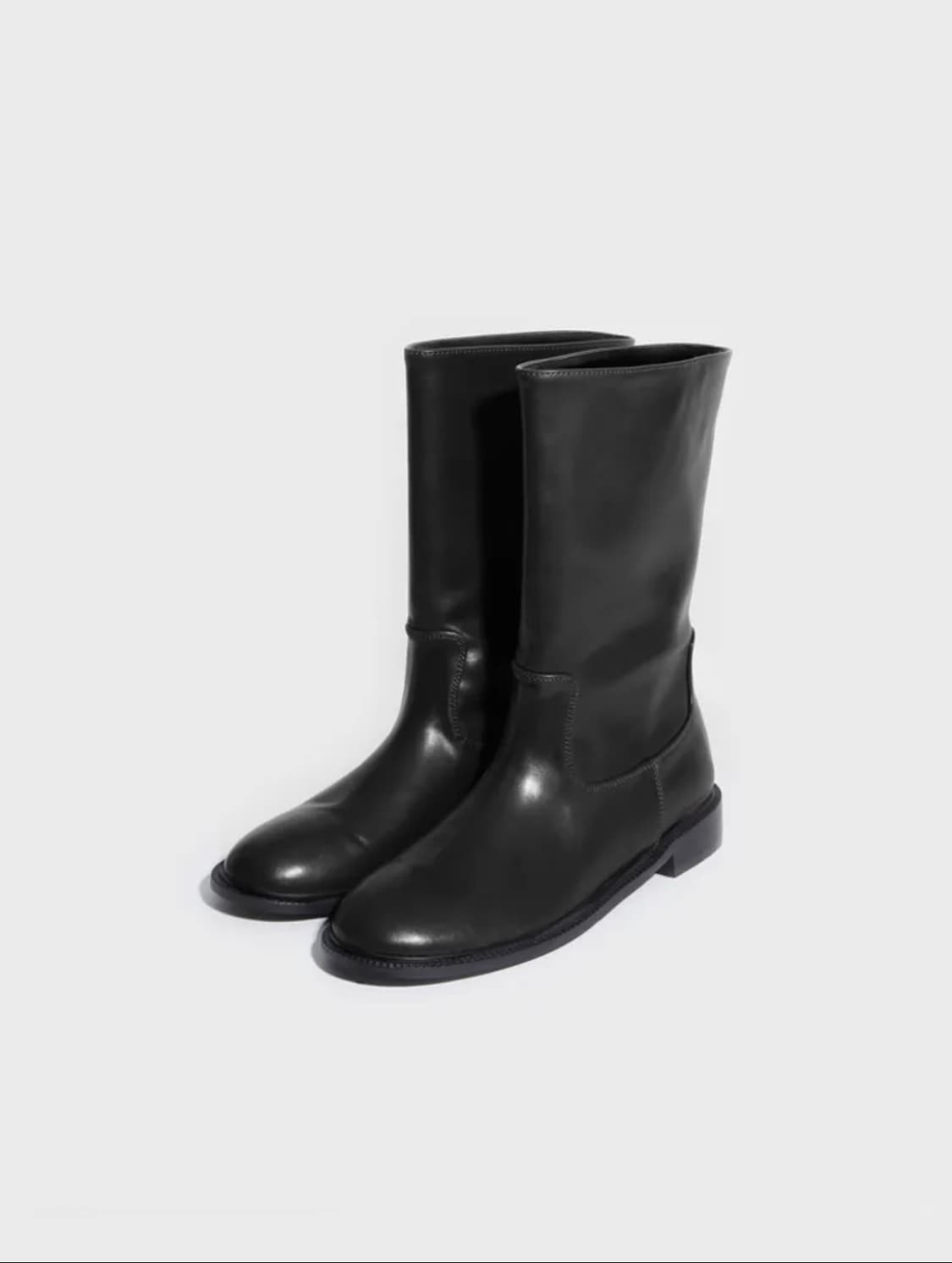 코모레비뮤지엄 핸드메이드 와이드 클래식 미들 부츠｜KM009 상품이미지1