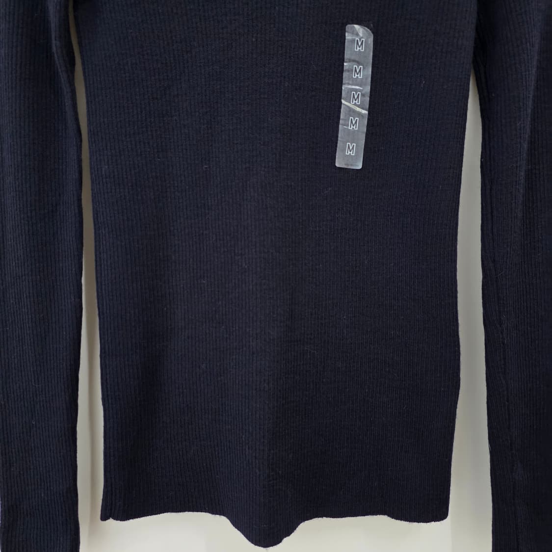 UNIQLO JAPAN 울100 진네이비 터틀넥 슬림핏 골지 니트 상품이미지5