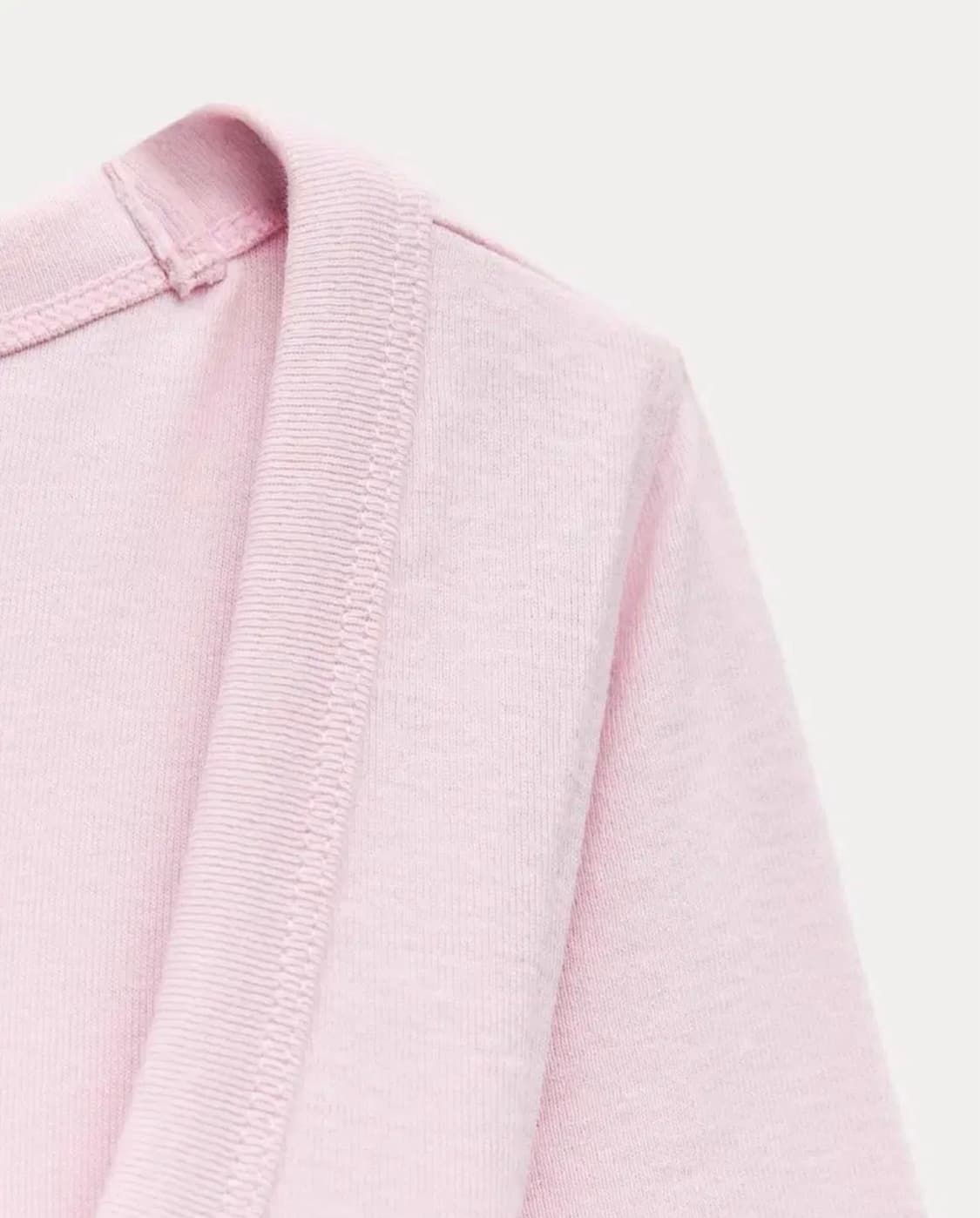 ZARA 자라 와이드 라운드 넥 티셔츠, 자라 스쿱넥 티셔츠 핑크 상품이미지7