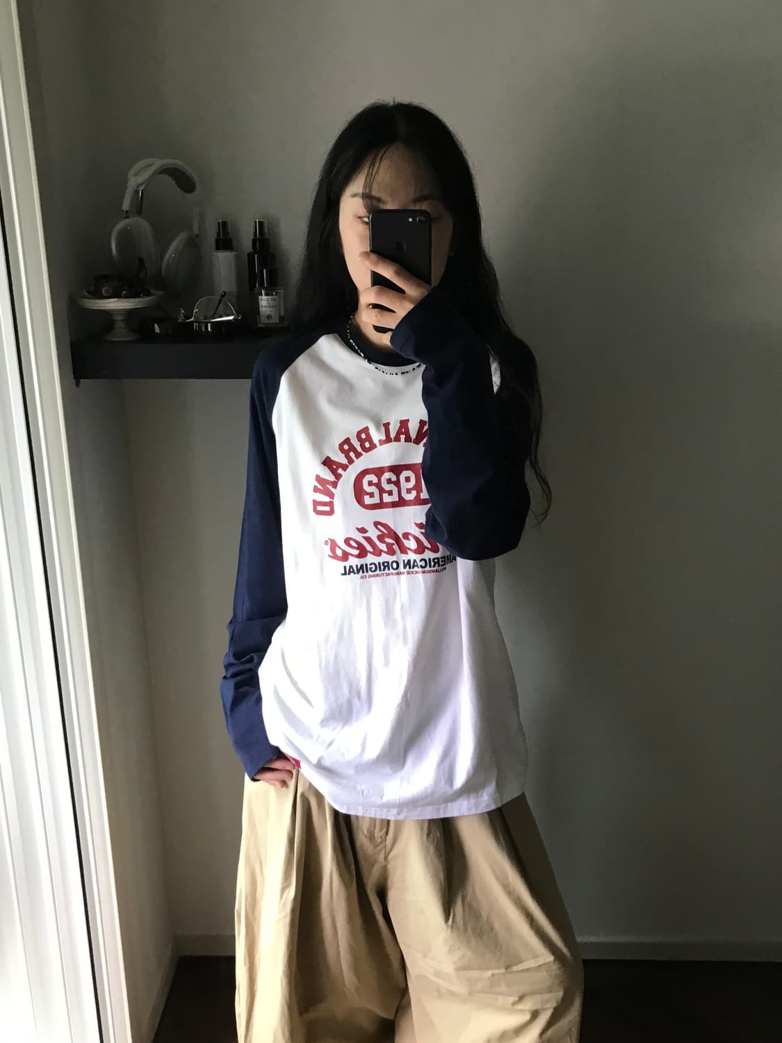 디키즈 중앙 프린팅 네이비 나그랑 긴팔 슬리브티 상품이미지3