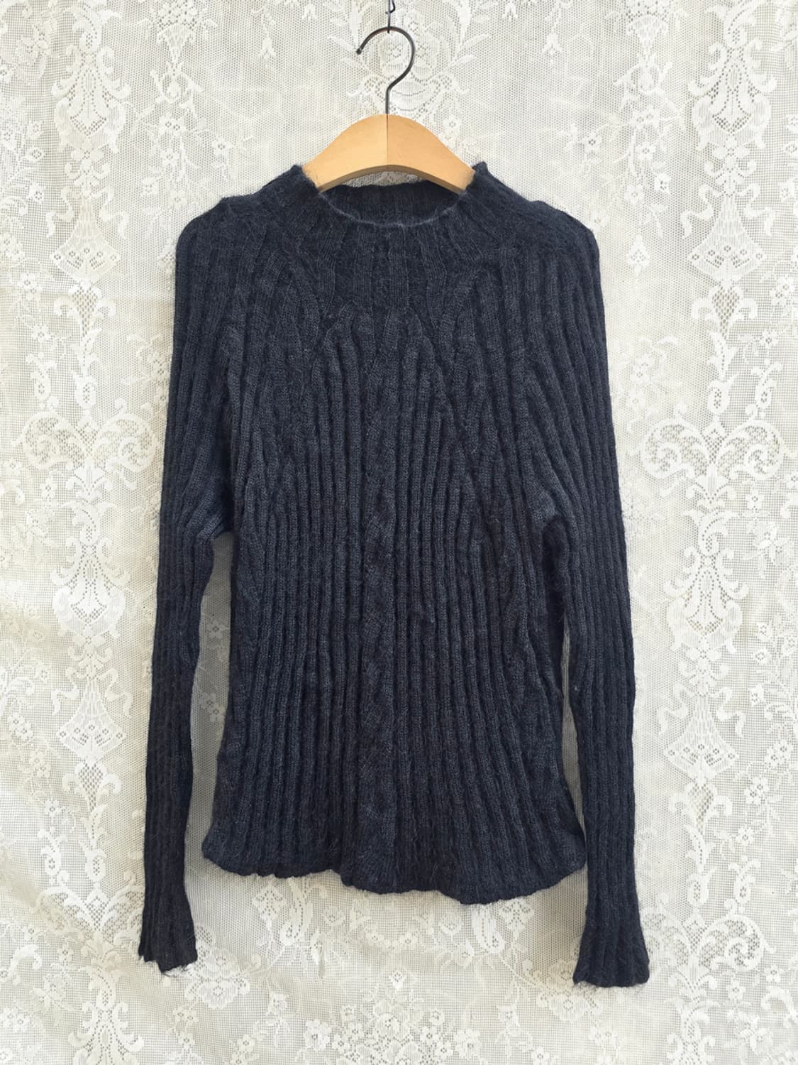 모헤어 실크 원단 골지 니트 (made in japan) 상품이미지1