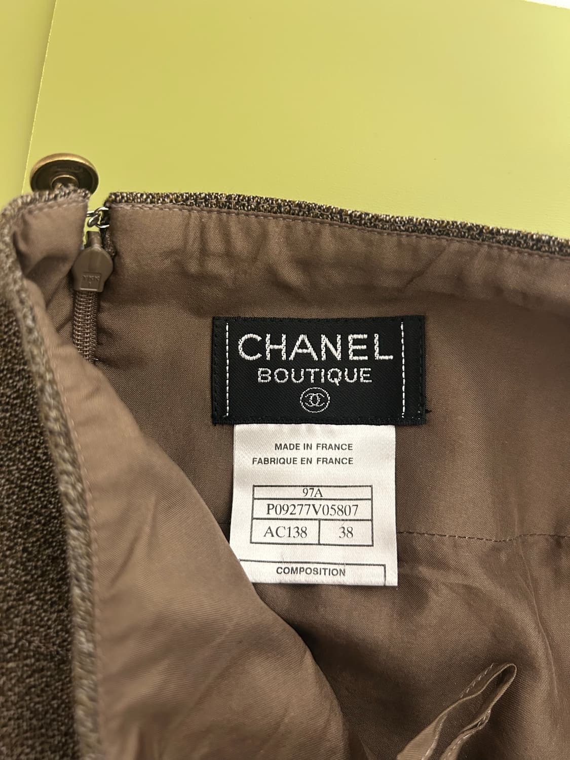 Chanel 샤넬 1997 컬렉션 울 스커트 상품이미지5