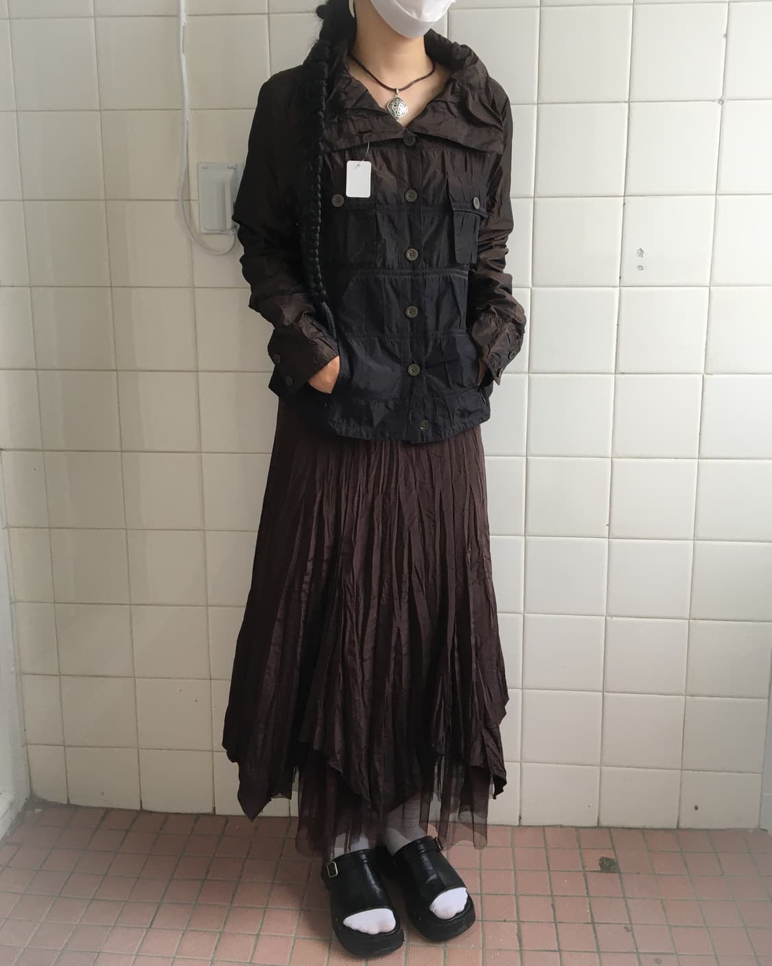 Unbalanced pleats skirt 상품이미지5