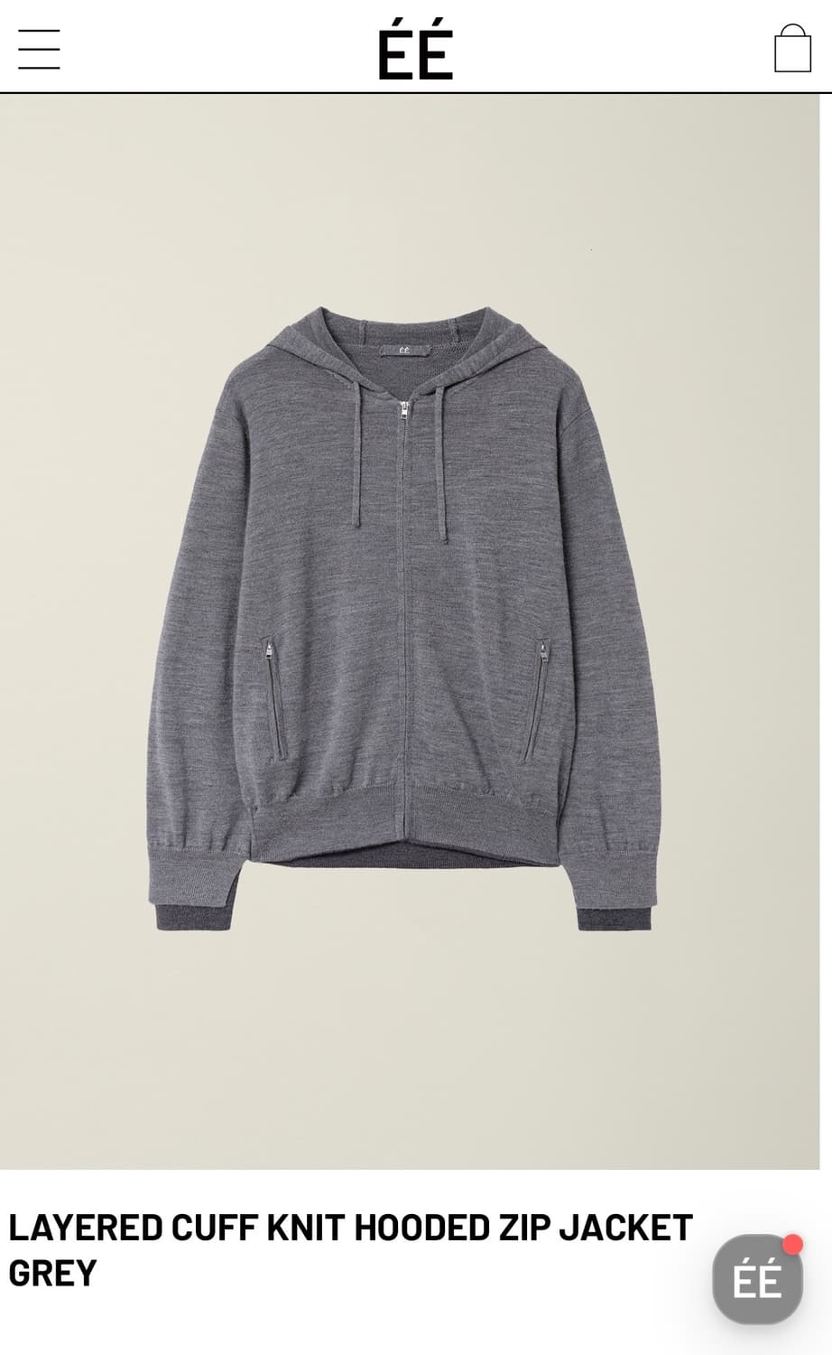 EE LAYERED CUFF KNIT HOODED ZIP JACKET 상품이미지1