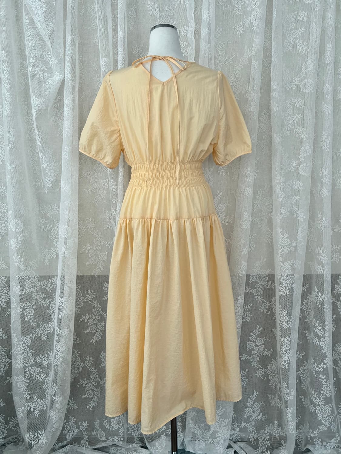 55) 마리끌레르 24ss 바스락 퍼프 프릴 원피스 옐로우 상품이미지2