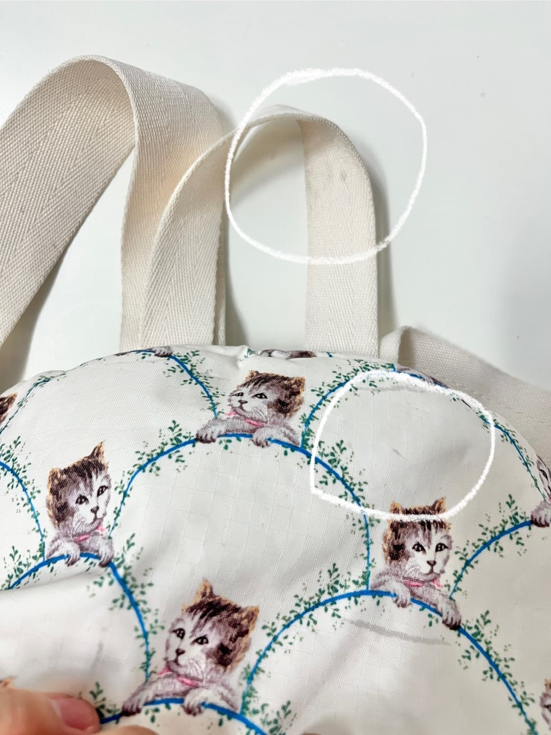 폴앤조 x 레스포삭 고양이 백팩 -아이보리 🍨 상품이미지6