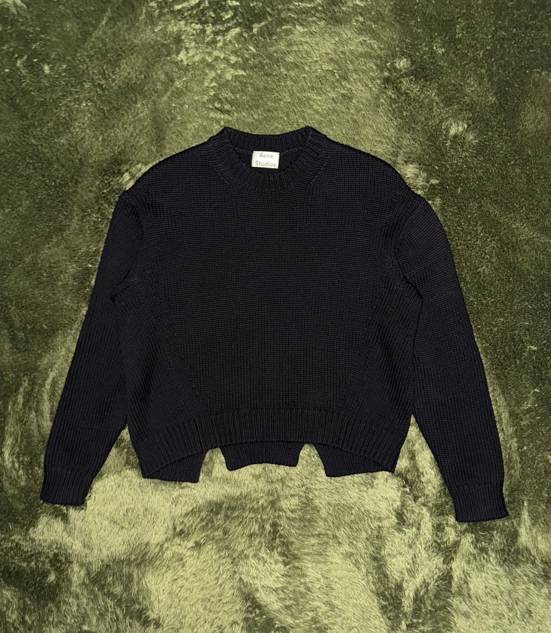 ACNE STUDIOS 아크네 스튜디오 스플릿 햄 디테일 니트 블랙 상품이미지1