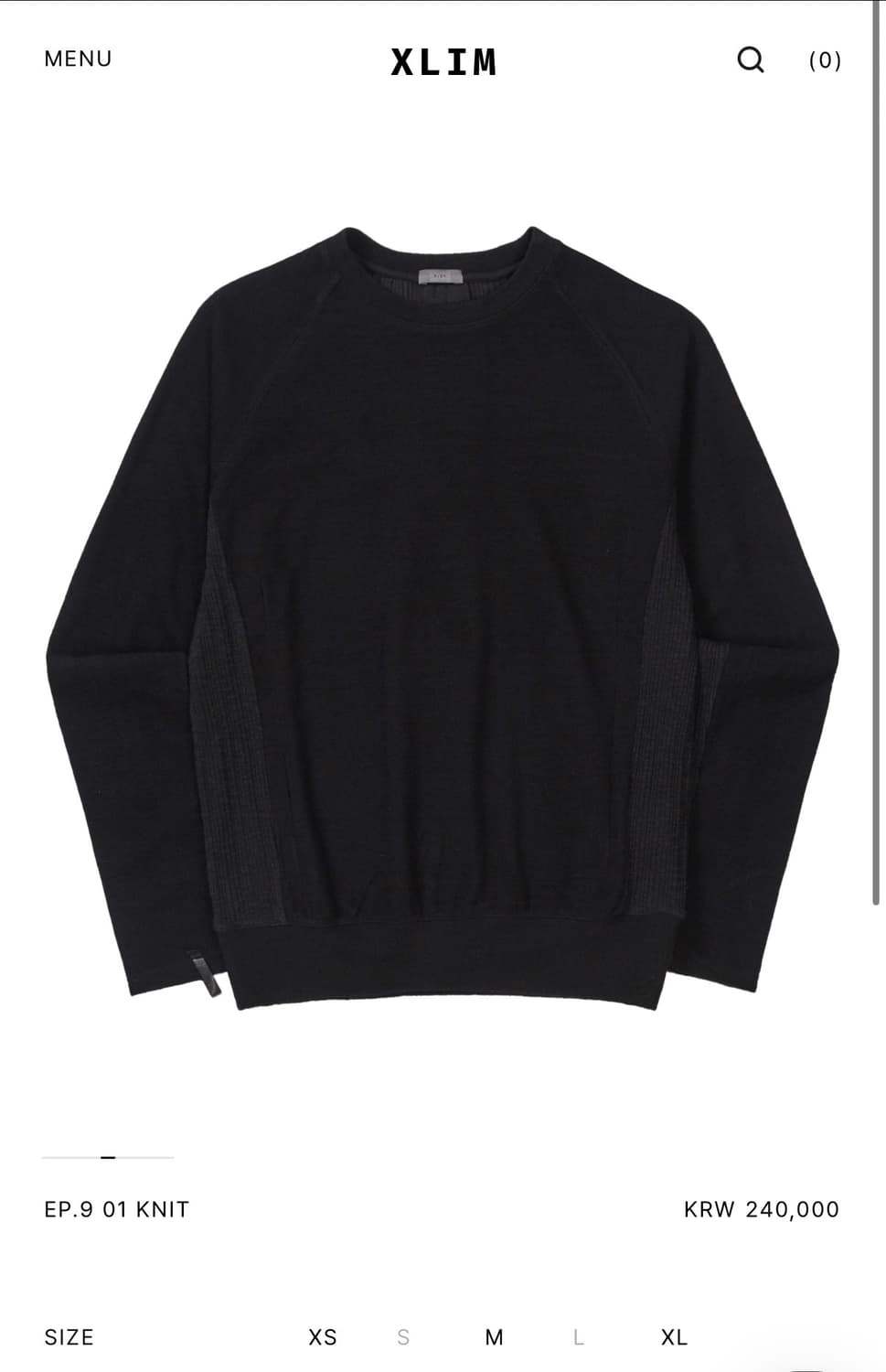 Xlim ep8 knit  black S 상품이미지1