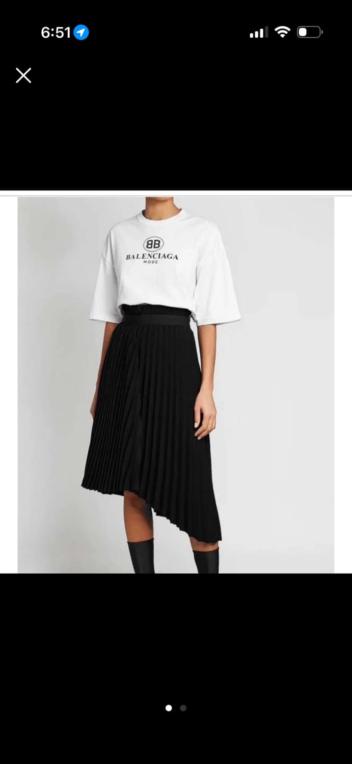 (F38)발렌시아가 비대칭 플리츠 치마 상품이미지1