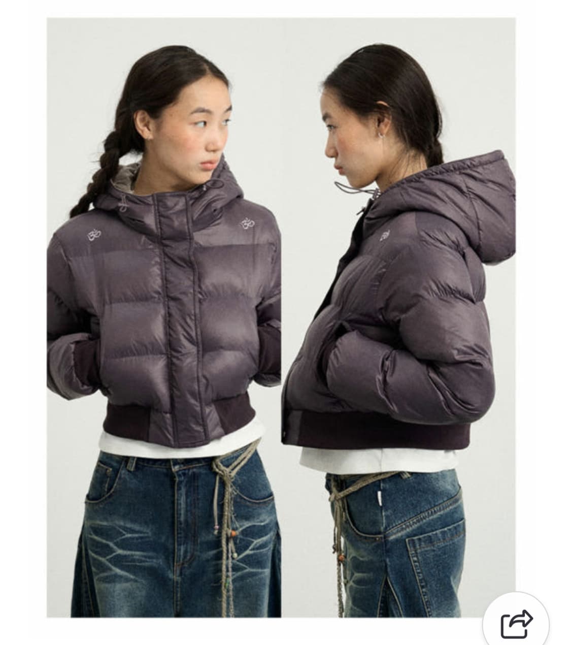 테스트메커니즘 아치하라 숏패딩 퍼플 상품이미지3