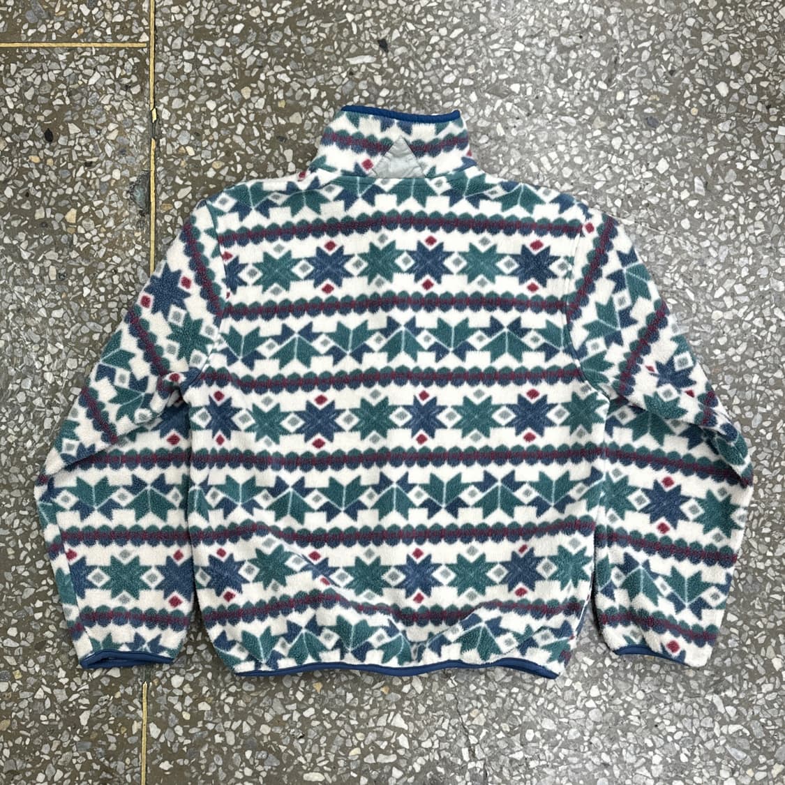 80s USA 엘엘빈 패턴 후리스 스냅티 100 상품이미지2