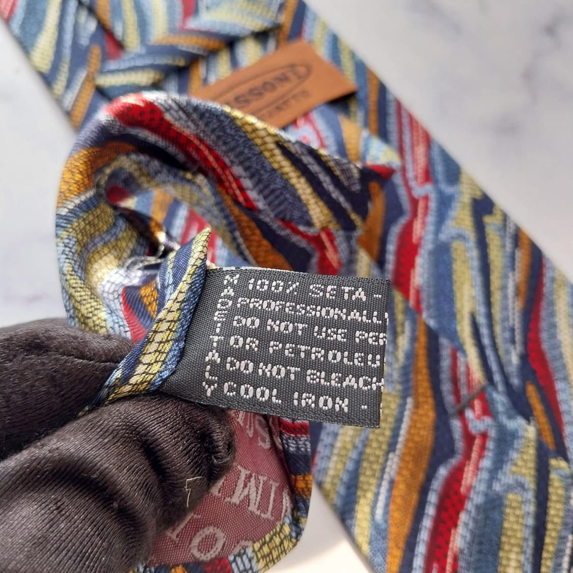 미쏘니 실크 블루 멀티 패턴 넥타이 9.8cm A등급 K2138 상품이미지6