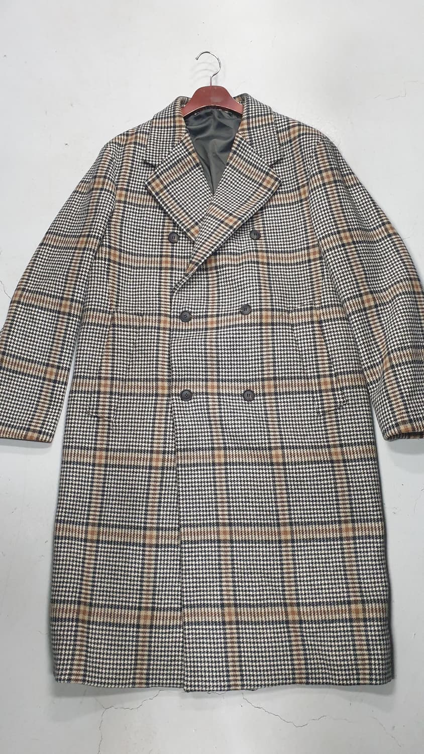 지오 송지오 남성 체크 더블 롱 코트 100 상품이미지1