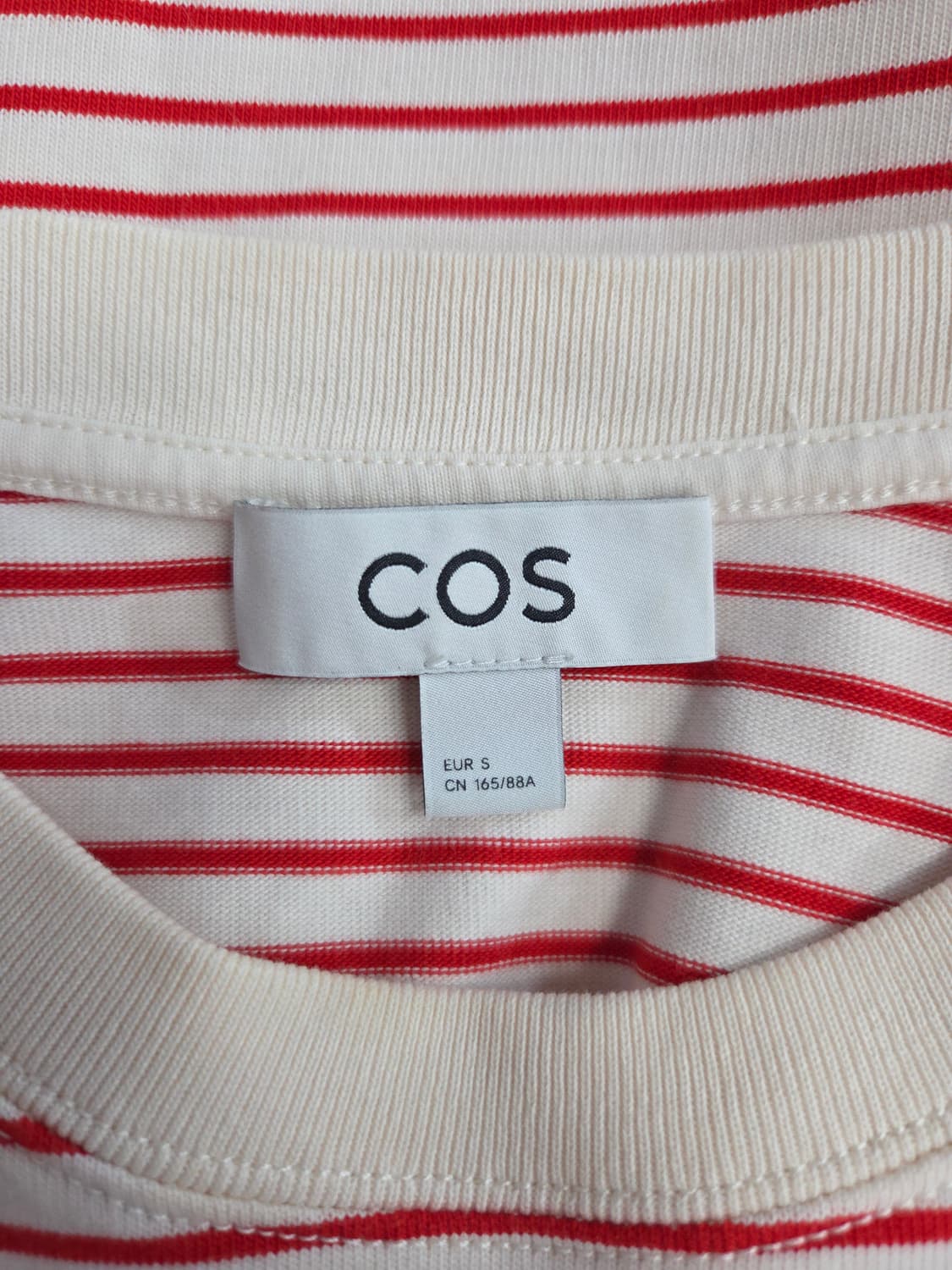 COS 코스 레드 스트라이프 반팔 티셔츠 상품이미지5
