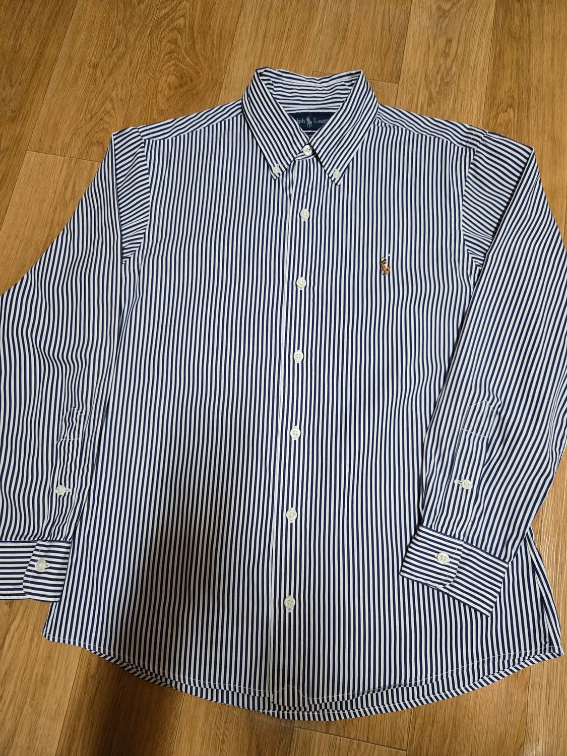 폴로 랄프로렌 여성 네이비 스트라이프 셔츠 상품이미지4