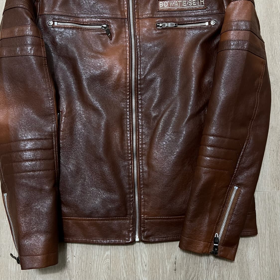 KATIE SETH 컬렉션 남성 양가죽 바이커 가죽자켓 L/100  상품이미지4