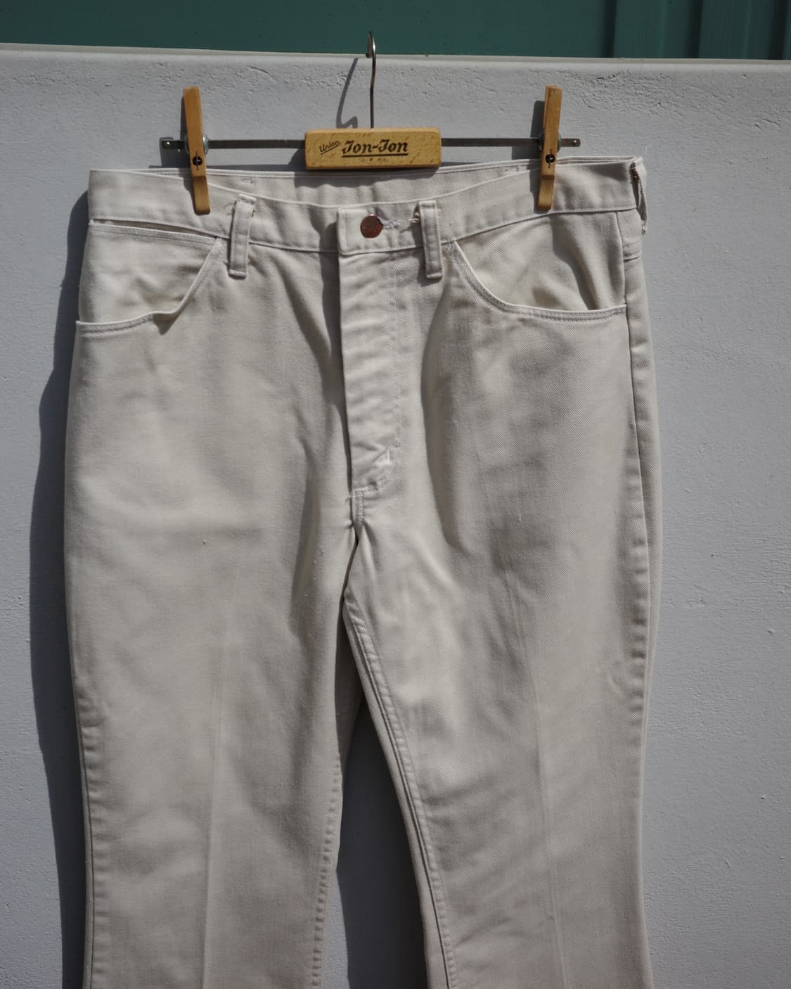 70s Wrangler 에크루 트윌 플레어 팬츠 상품이미지2
