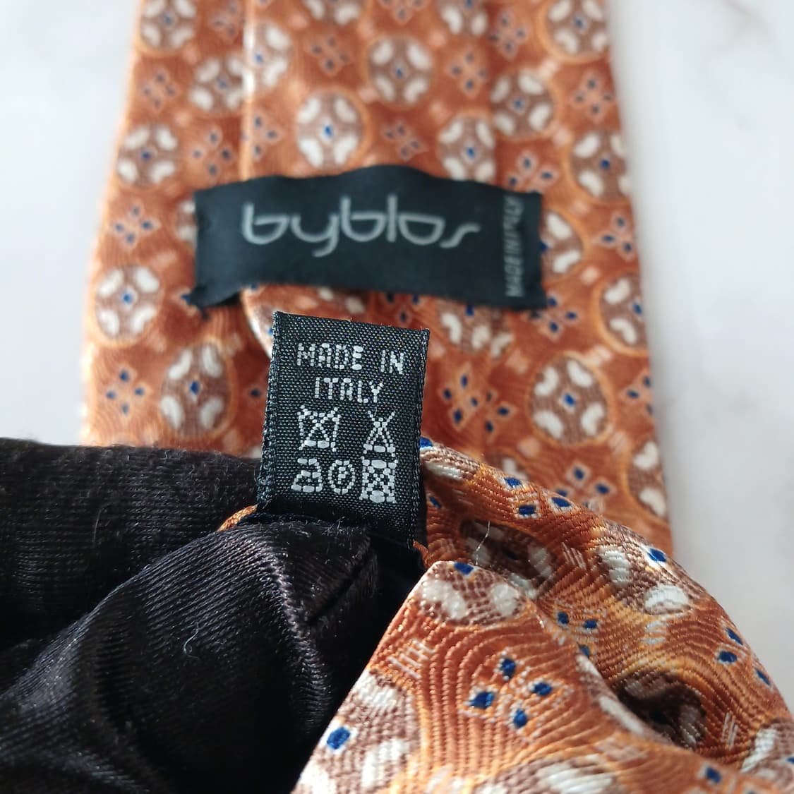 비블로스 실크 골드 모자이크 패턴 넥타이 9.6cm A+등급 A19205 상품이미지7