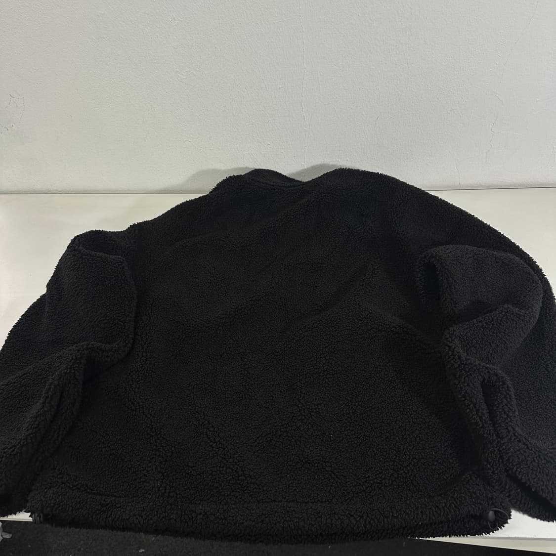 우먼OS 스파이더 블랙 오버핏 밑단스트링 반집업후리스 상품이미지7