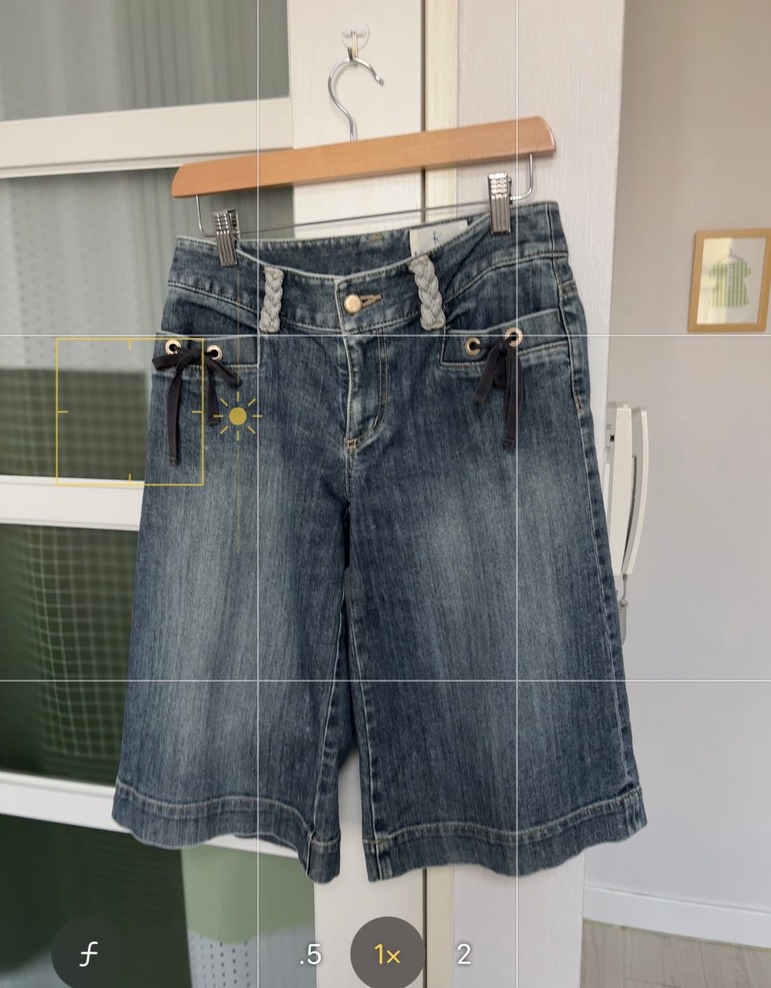 빈티지 워싱 7부 데님 팬츠 상품이미지6