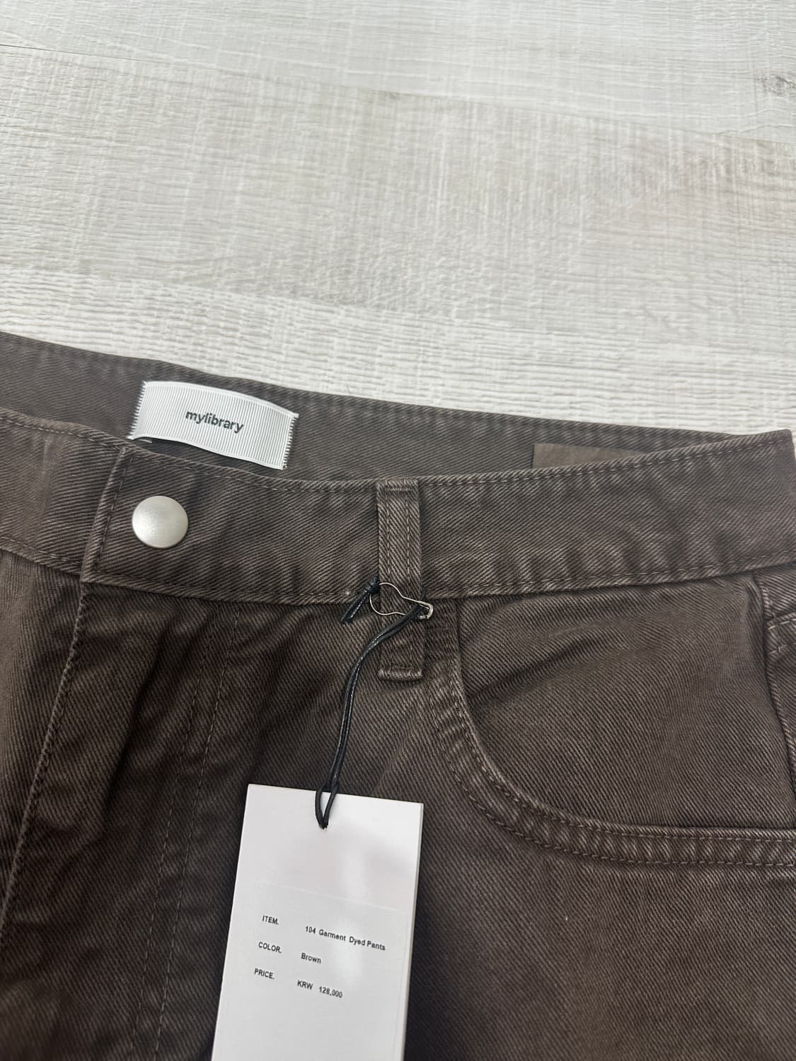 mylibrary 104 Garment Dyed Pants 브라운 색상  상품이미지2