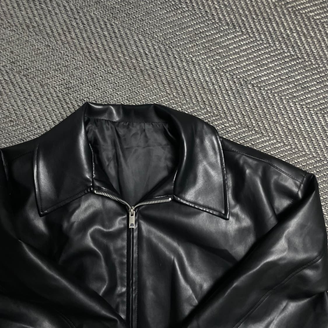 비바브라운 비건레더 미니멀 투웨이 가죽자켓y 5240 상품이미지5