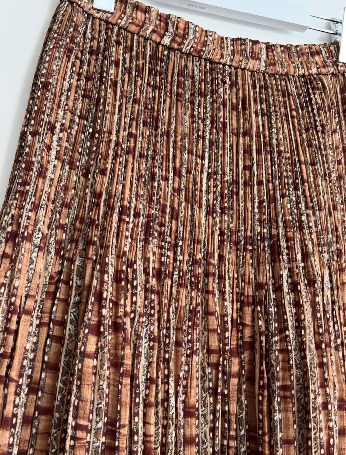 *SALE) 카키브라운 패턴 패치 롱 스커트 상품이미지5