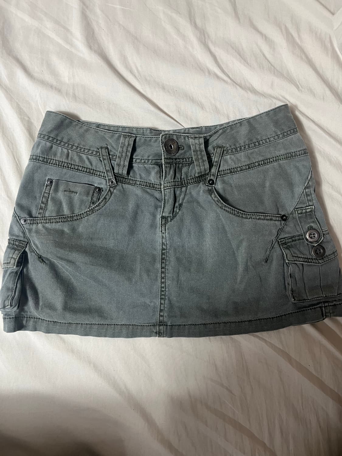 빈티지 카키 카고 로우웨스트 미니 스커트 상품이미지1
