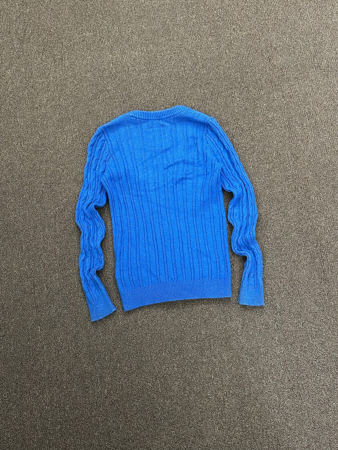 S)홀리스터 빈티지 여성 블루 케이블 니트 브이넥 가디건 상품이미지5