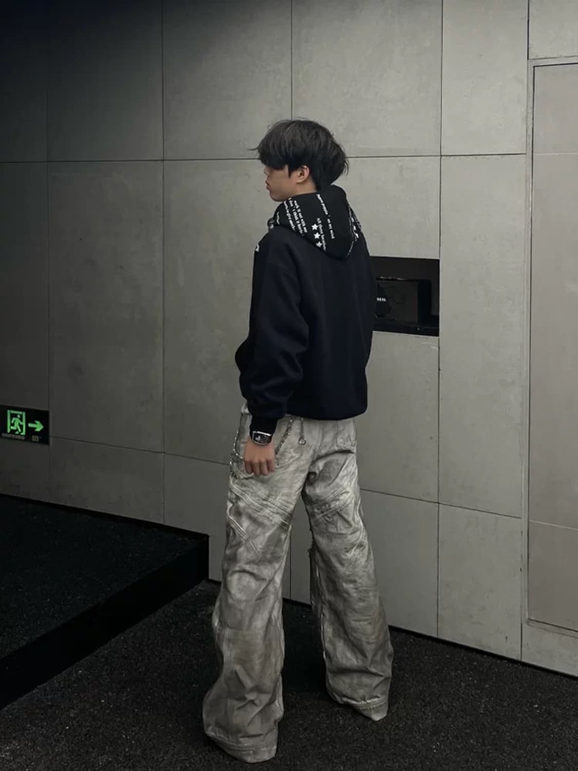 스타 포인트 레터링 후드 오버핏 후드티 상품이미지3