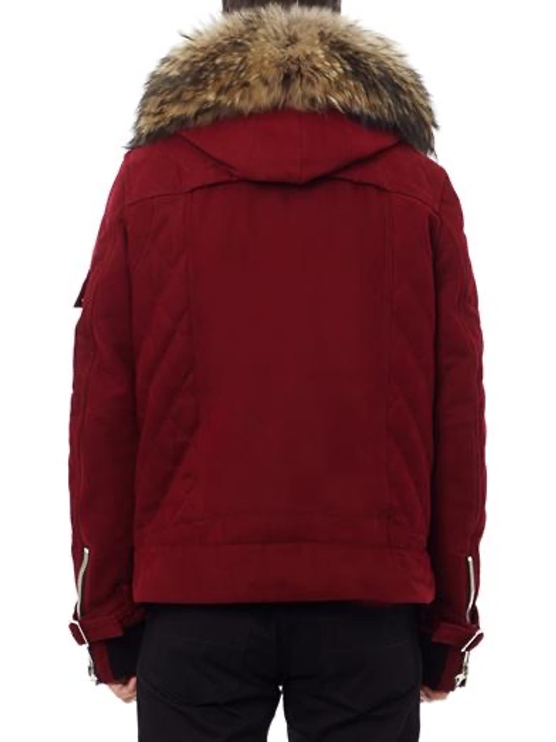 발망 라쿤 퍼 트리밍 후드 바이커 자켓 상품이미지4