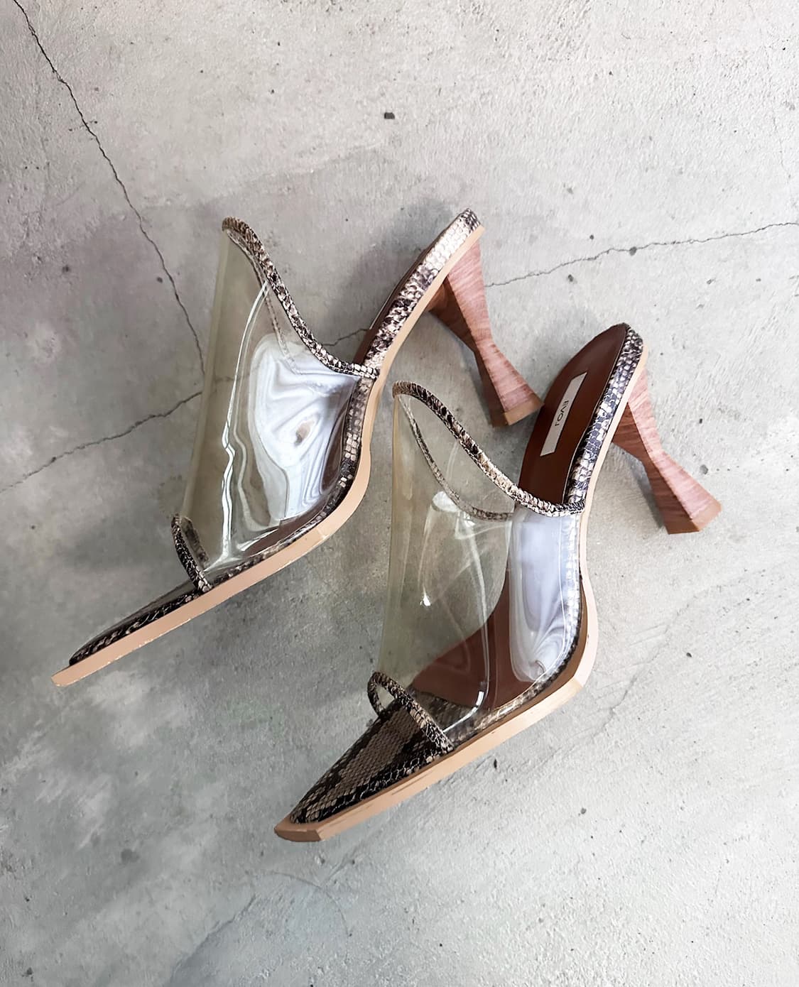 EVOL pointed wood heel mules 상품이미지2