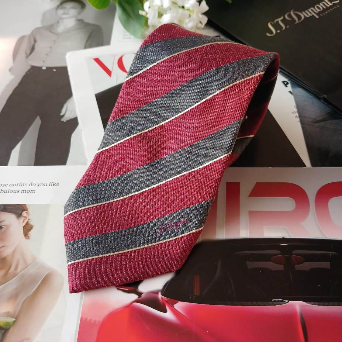 듀퐁 실크 혼방 스트라이프 넥타이 8.3cm A+등급 A19411
 상품이미지4