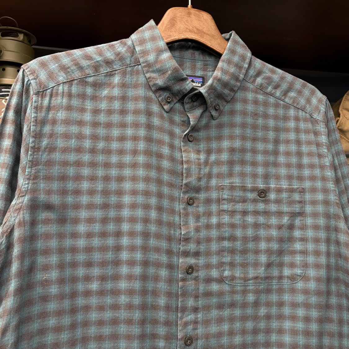 파타고니아 오가닉코튼 멀티 깅엄체크 라이트 플란넬 셔츠 패치포켓 N741 상품이미지3