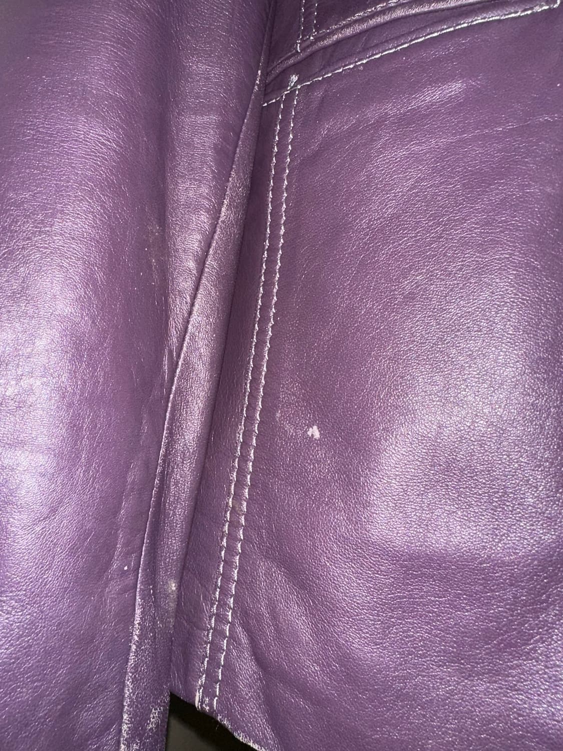 LONE 정욱준 원 버튼 퍼플 레더 자켓 상품이미지4