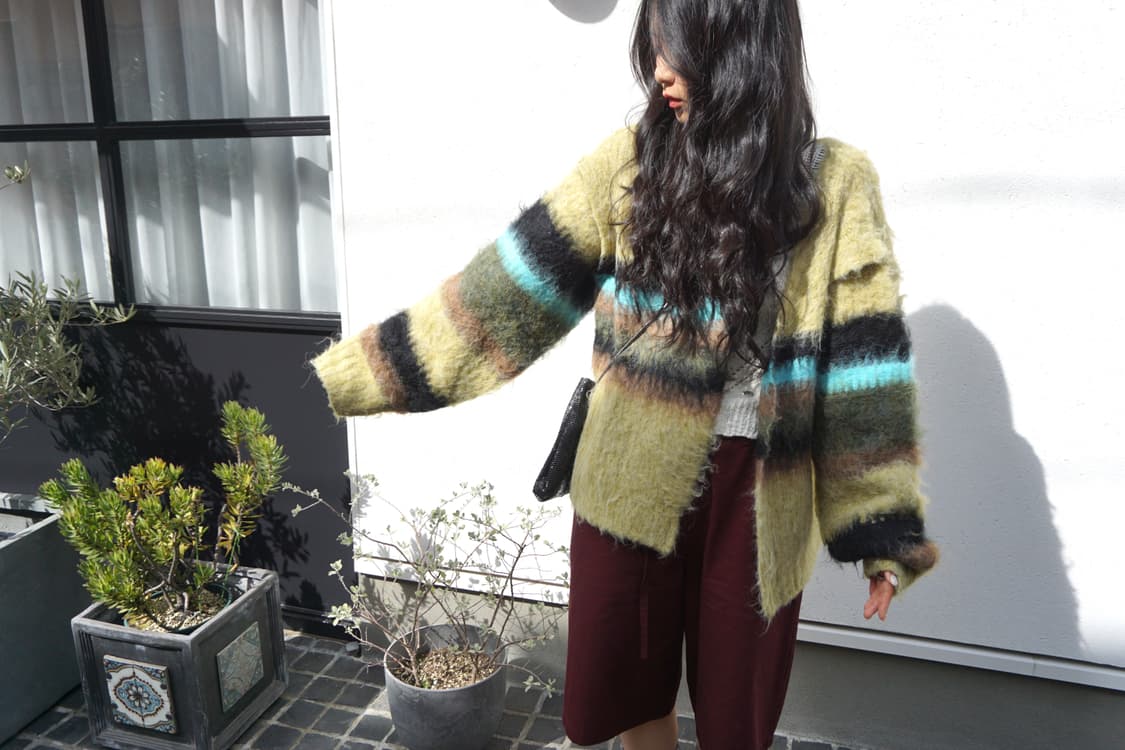 [Perverze] Double Stripe Knit Cardigan 상품이미지2